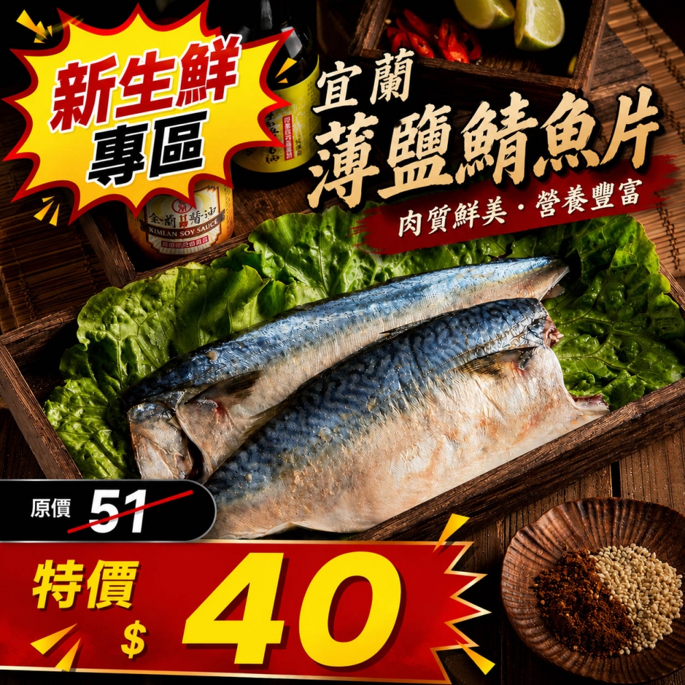 宜蘭薄鹽鯖魚片